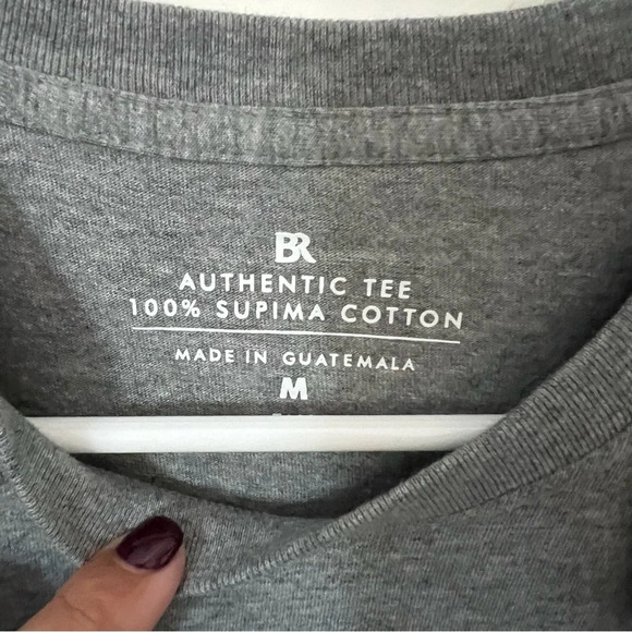NWT Banana Republic Men’s Authentic SUPIMA® T-Shirt, Medium Heather Gray, M Tall - Picture 3 of 5
